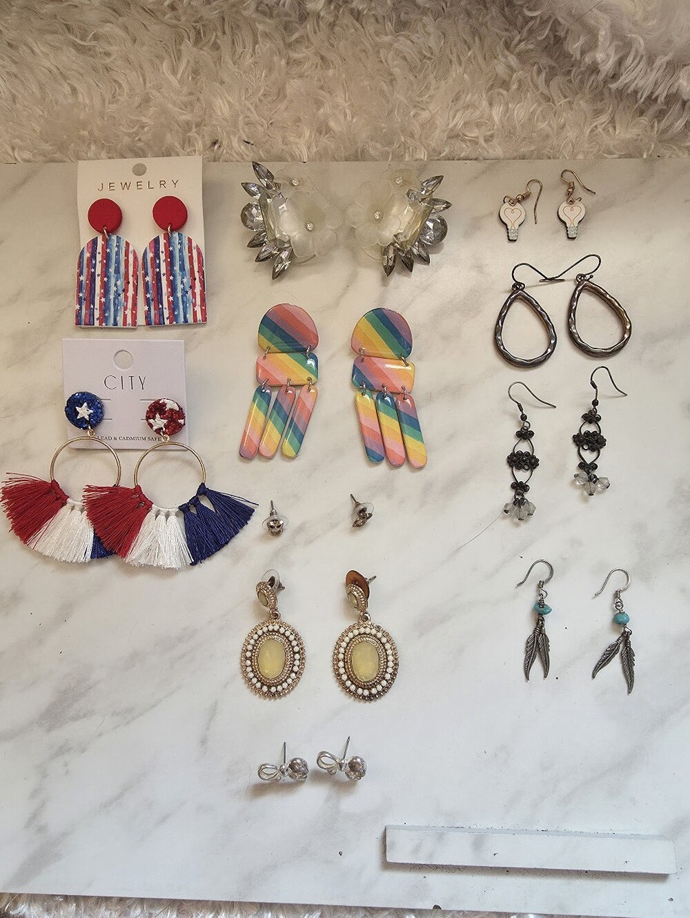 Assorted Women's Rainbow and Neutral Earrings - Multi-Color Pack